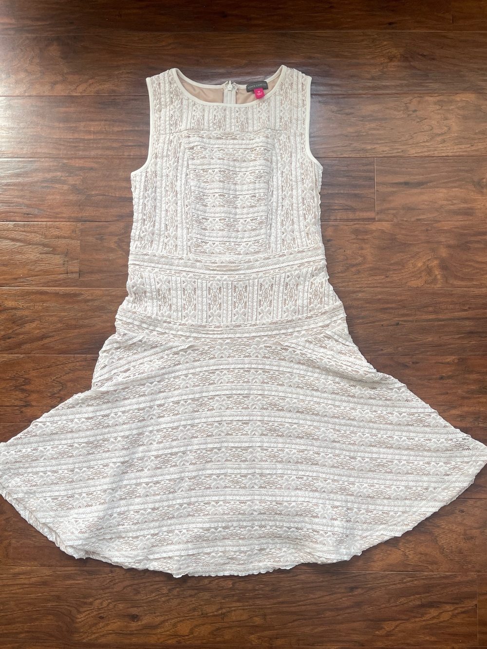 Vince Camuto Cream Lace Fit & Flare Dress